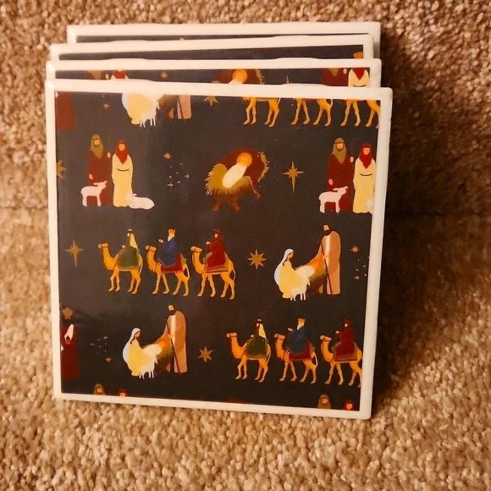 Christmas Nativity Scene 4 Ceramic Coasters